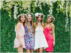 Greenery Backdrop with Flowers Green Leaf White Flower Photo Backdrops Bridal Shower Backdrop - Decotree.co Online Shop