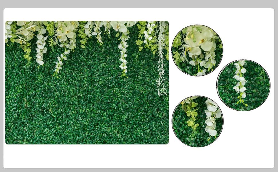 Greenery Backdrop with Flowers Green Leaf White Flower Photo Backdrops Bridal Shower Backdrop - Decotree.co Online Shop