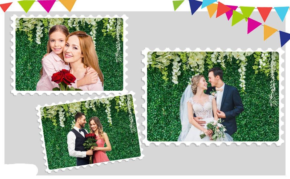 Greenery Backdrop with Flowers Green Leaf White Flower Photo Backdrops Bridal Shower Backdrop - Decotree.co Online Shop