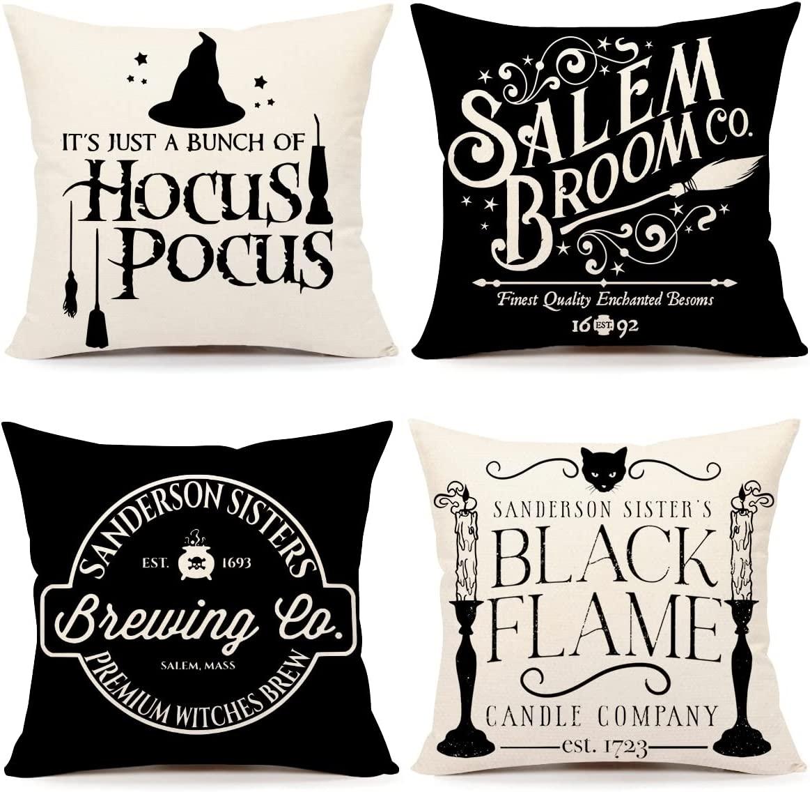 Halloween Decor Pillow Covers 18x18 Set of 4 Halloween Decorations - Decotree.co Online Shop