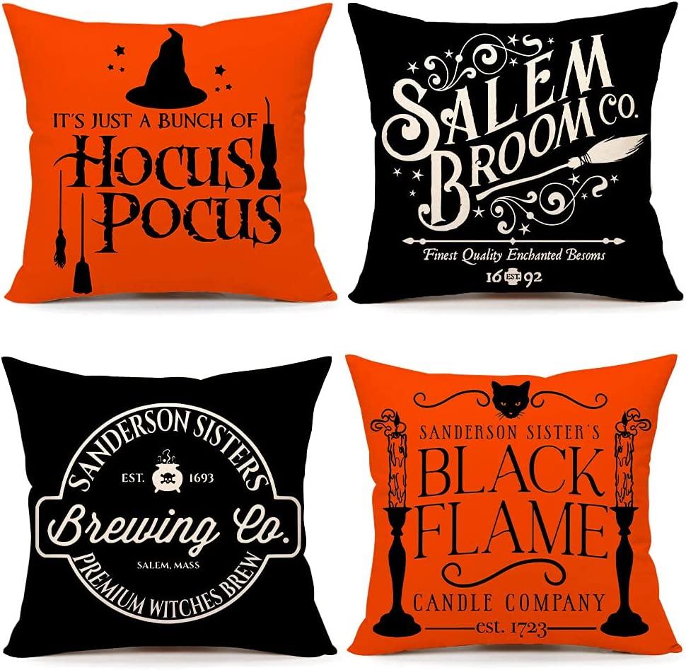 Halloween Decor Pillow Covers 18x18 Set of 4 Halloween Decorations - Decotree.co Online Shop