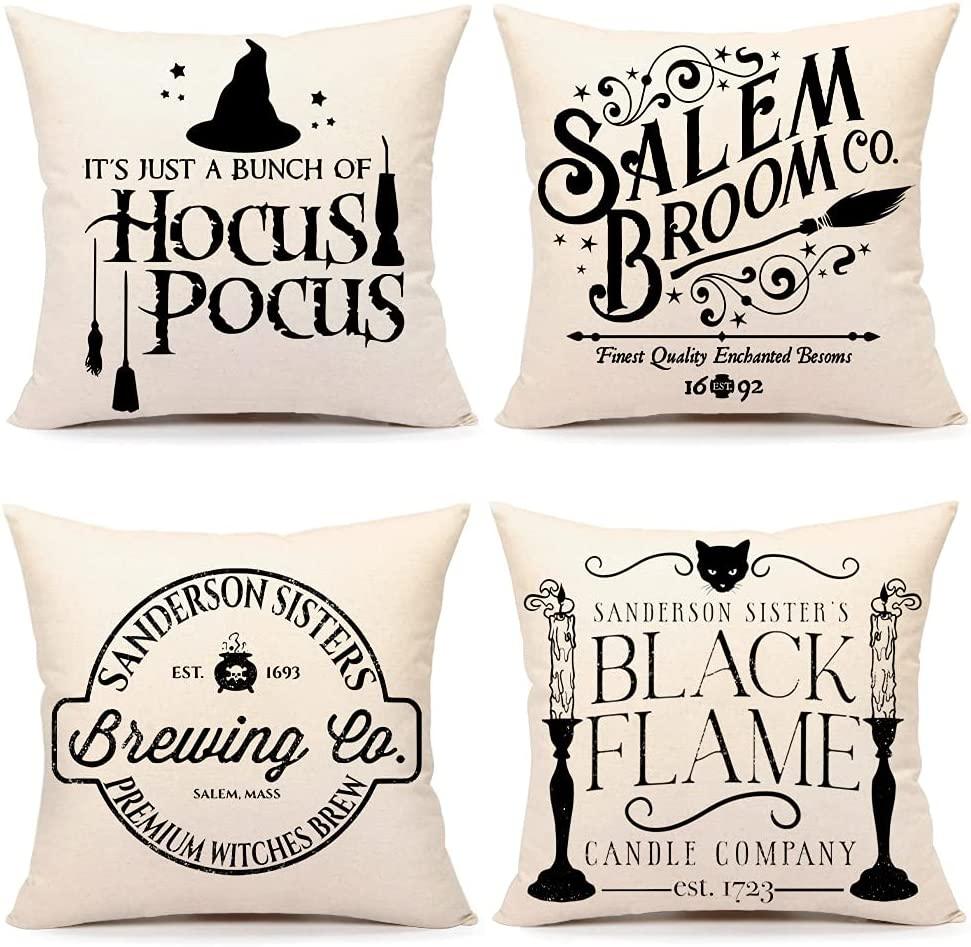 Halloween Decor Pillow Covers 18x18 Set of 4 Halloween Decorations - Decotree.co Online Shop