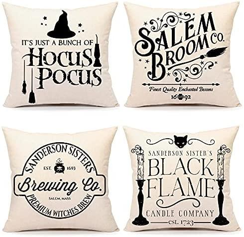 Halloween Decor Pillow Covers 18x18 Set of 4 Halloween Decorations - Decotree.co Online Shop