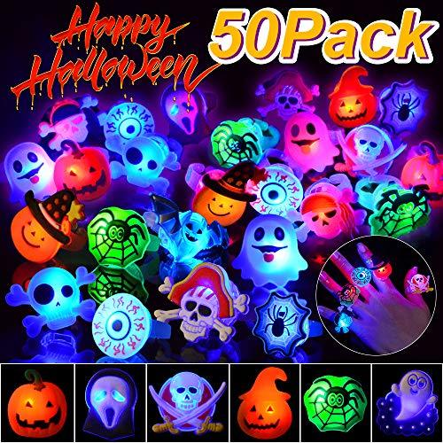 Halloween Treats 50pcs Halloween LED Ring Light Up Rings Halloween Toys - Decotree.co Online Shop