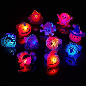 Halloween Treats 50pcs Halloween LED Ring Light Up Rings Halloween Toys - Decotree.co Online Shop