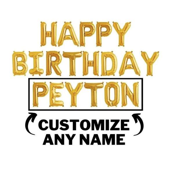 Happy Birthday Balloon Banner Custom Name Letter Balloons - Gold, Silver & Rose Gold Birthday Party Decorations - DIY Birthday Party - Decotree.co Online Shop