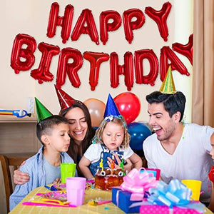 Happy Birthday Banner (3D Red) Mylar Foil Letters | Inflatable Party Decor and Event Decorations for Kids and Adults | Reusable, Ecofriendly Fun - Decotree.co Online Shop