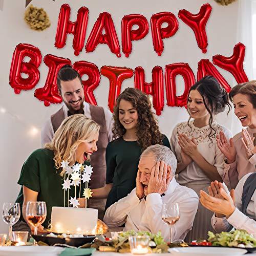 Happy Birthday Banner (3D Red) Mylar Foil Letters | Inflatable Party Decor and Event Decorations for Kids and Adults | Reusable, Ecofriendly Fun - Decotree.co Online Shop