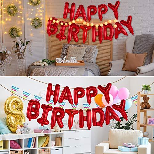 Happy Birthday Banner (3D Red) Mylar Foil Letters | Inflatable Party Decor and Event Decorations for Kids and Adults | Reusable, Ecofriendly Fun - Decotree.co Online Shop