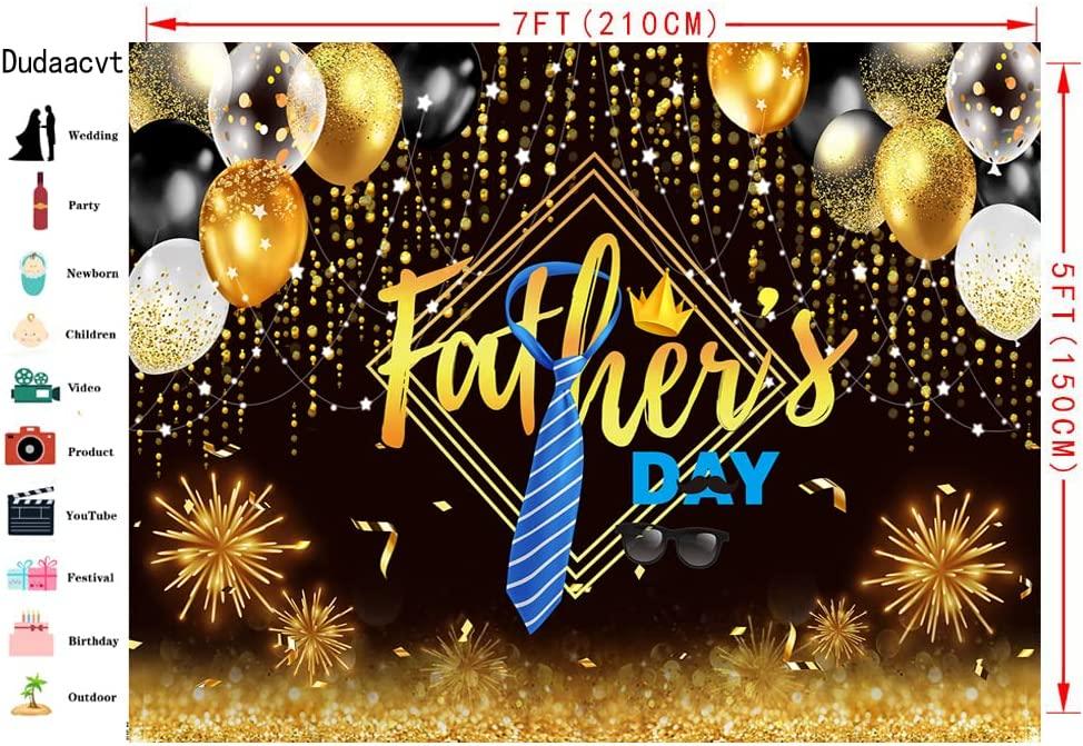 Happy Father's Day Backdrop Black and Gold Balloons Father's Day Theme Party Decorations - Decotree.co Online Shop