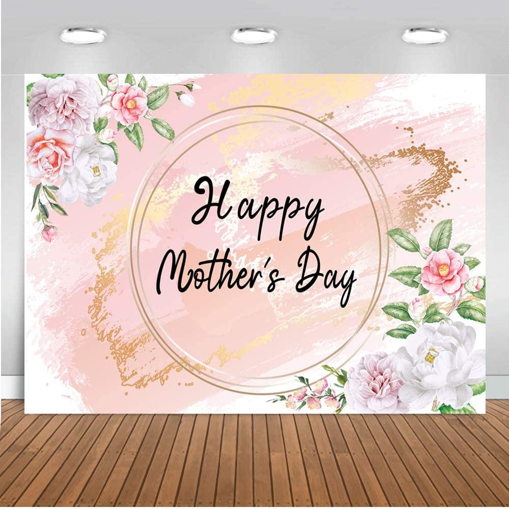 Happy Mother's Day Backdrop Pink Flower Background Mother Festival Party Decoration Banner - Decotree.co Online Shop