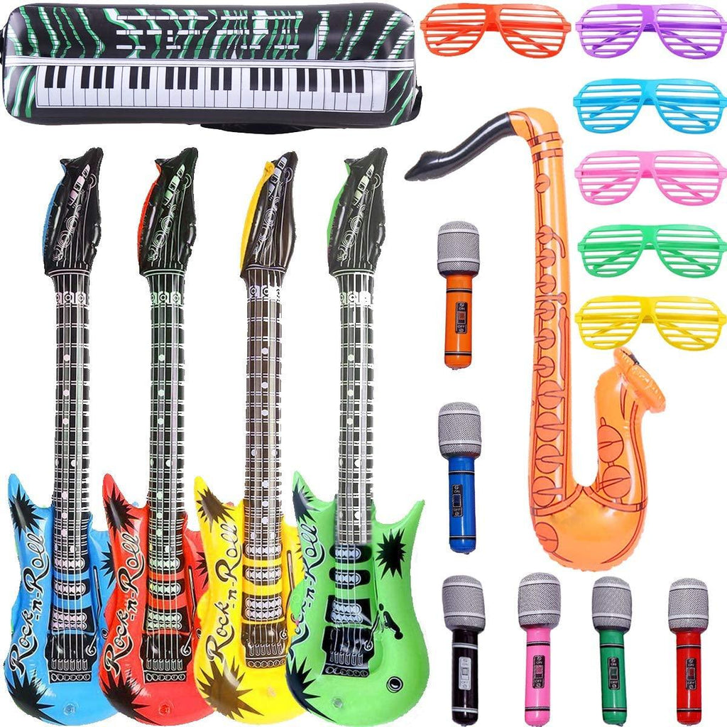 Inflatable Rock Star Toy Set, 18 Pack Inflatable Party Props - Decotree.co Online Shop