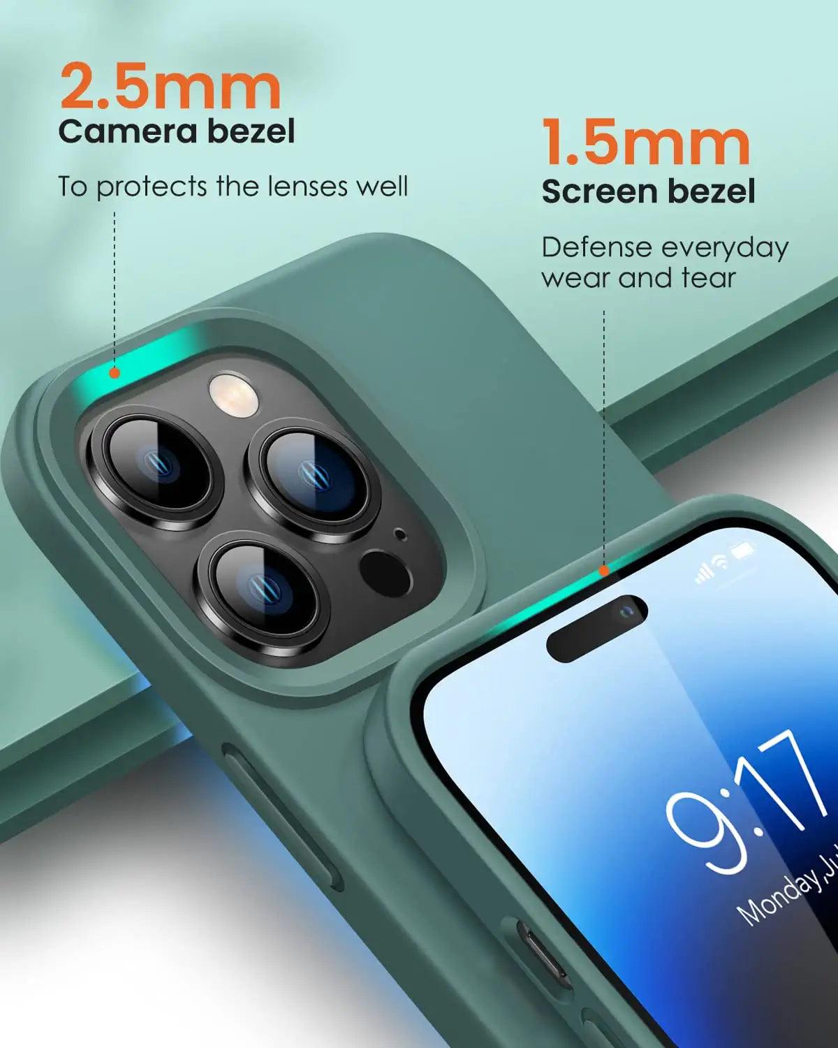 iPhone 14 Pro Max Silicone Case, [Military Grade Drop Protection] Anti-Scratch Microfiber Lining - Decotree.co Online Shop