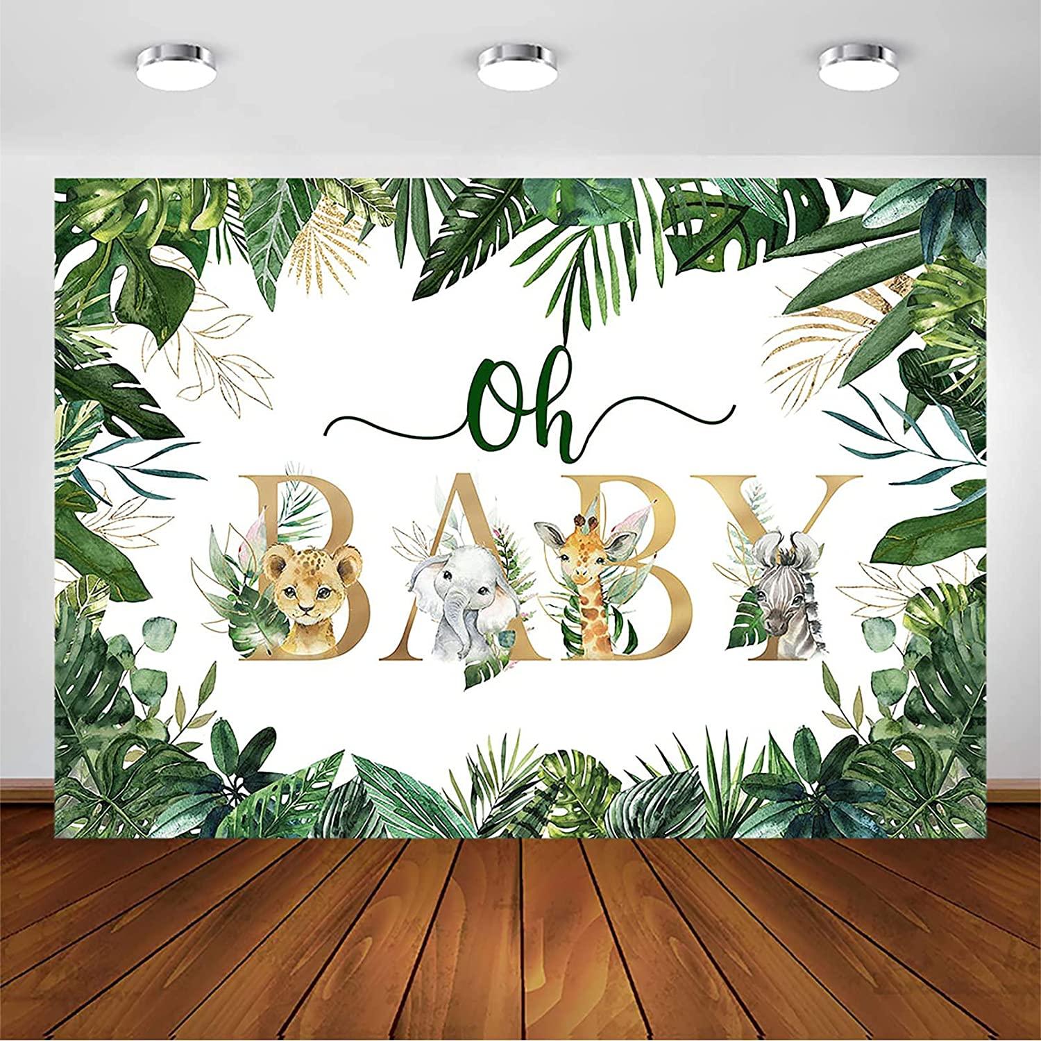 Jungle Animals Oh Baby Backdrop for Baby Shower Decoration Photography Background - Decotree.co Online Shop