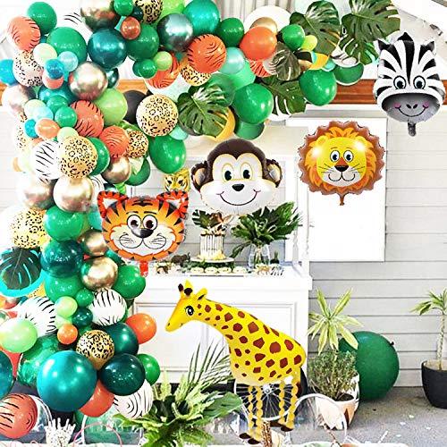 Jungle Safari Theme Party Balloon Garland Kit, 151 Pack Balloons for Birthday Party - Decotree.co Online Shop