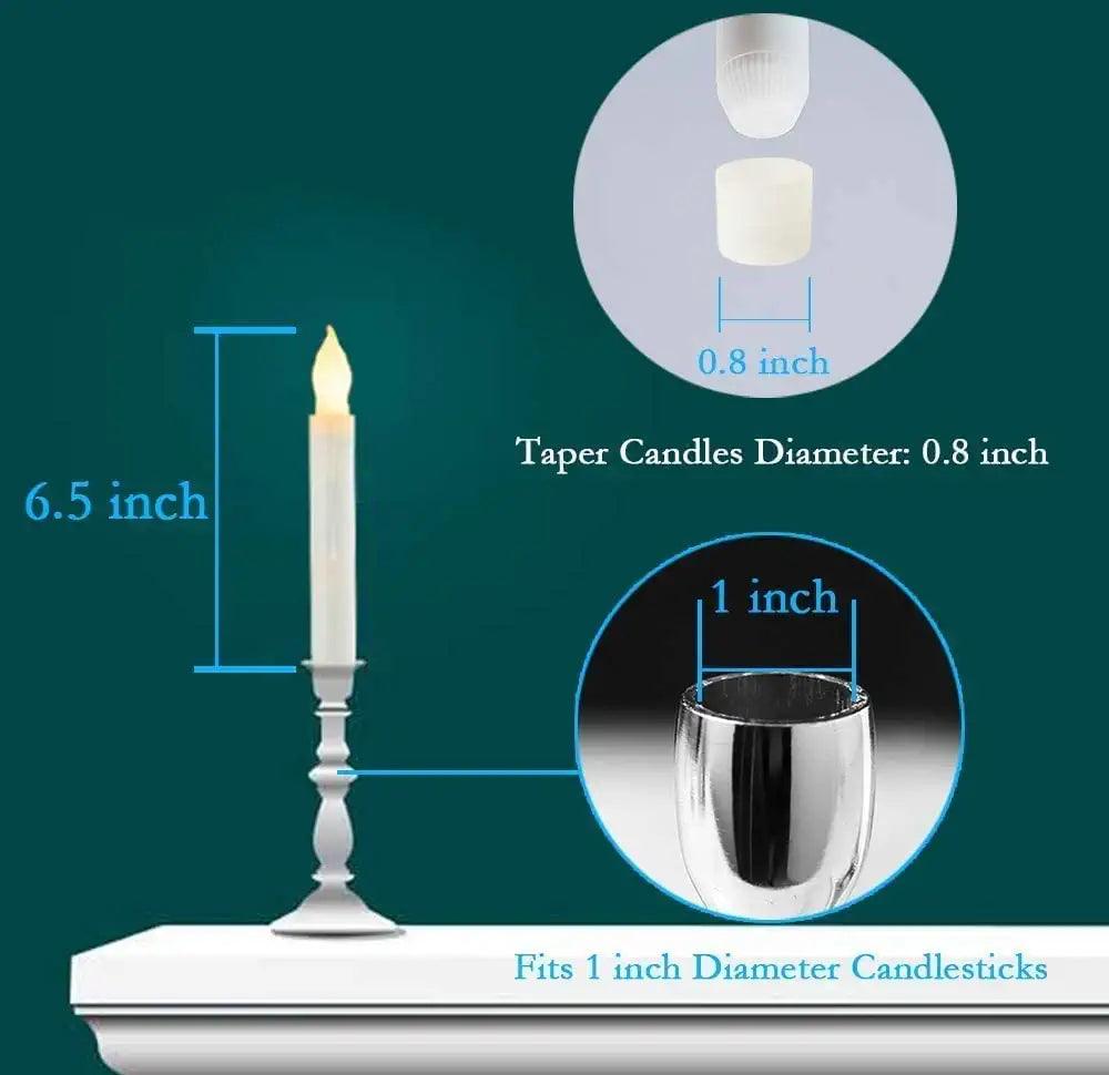 LED Batteries Operated Taper Candles with Remote, Flickering Light Flameless Taper Window Candles - Decotree.co Online Shop