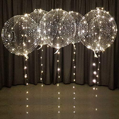 Led Light up Balloons With Batteries Party Balloons Clear Balloons Transparent Balloons for Parties - Decotree.co Online Shop