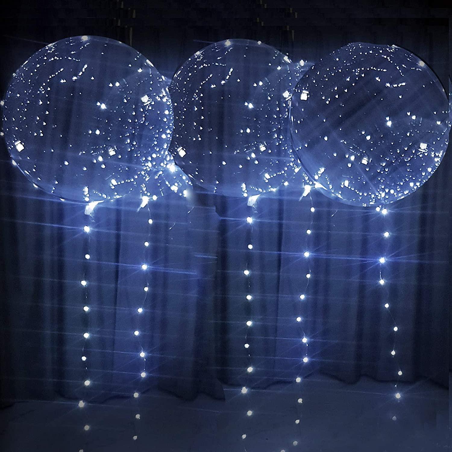 Led Light up Balloons With Batteries Party Balloons Clear Balloons Transparent Balloons for Parties - Decotree.co Online Shop