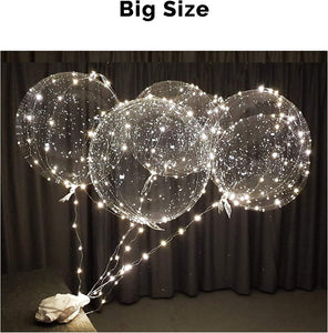 Led Light up Balloons With Batteries Party Balloons Clear Balloons Transparent Balloons for Parties - Decotree.co Online Shop