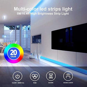 Led Strip Lights 16.4ft with Remote Controller and Power Supply - Decotree.co Online Shop