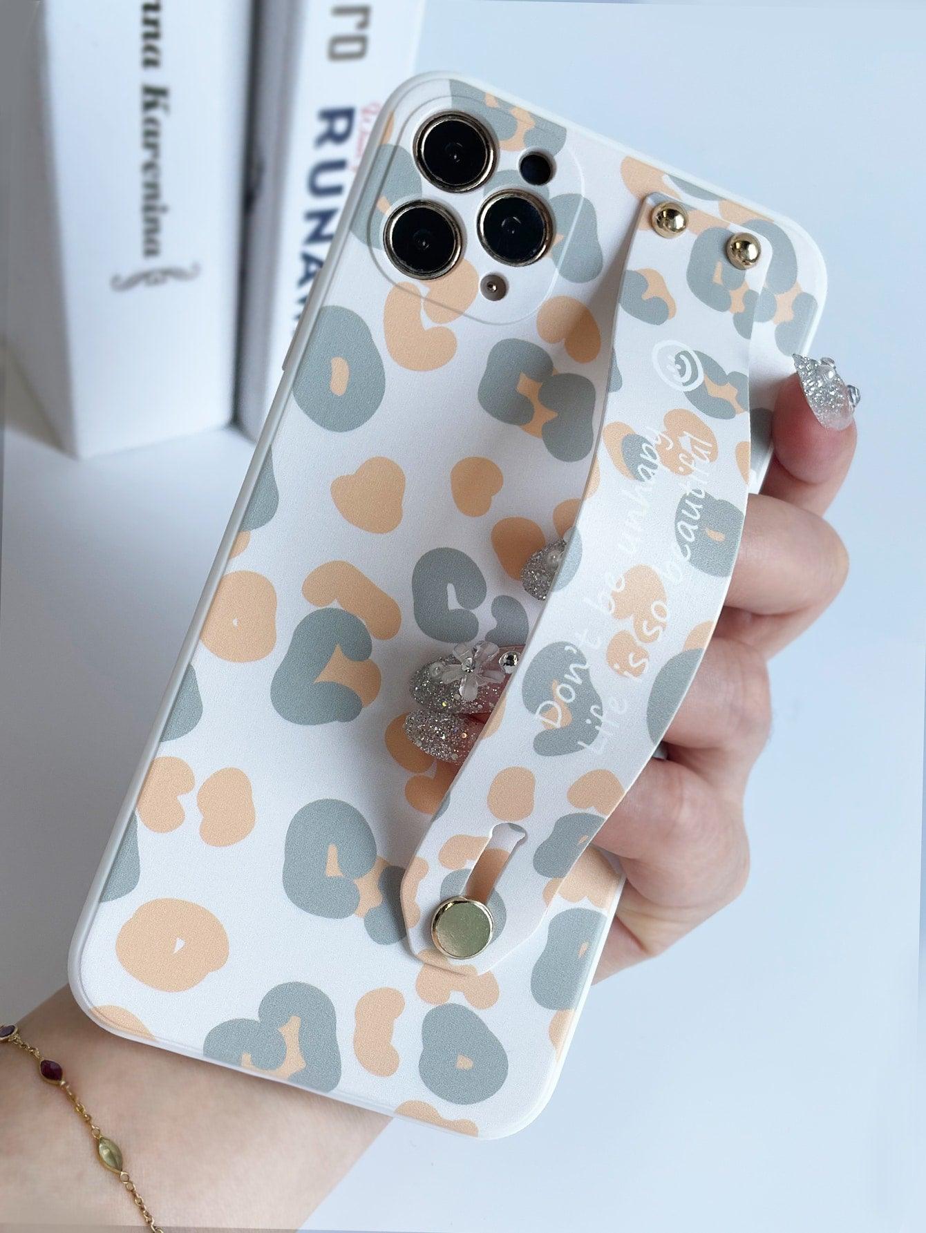 Leopard Phone Case With Wristband - Decotree.co Online Shop