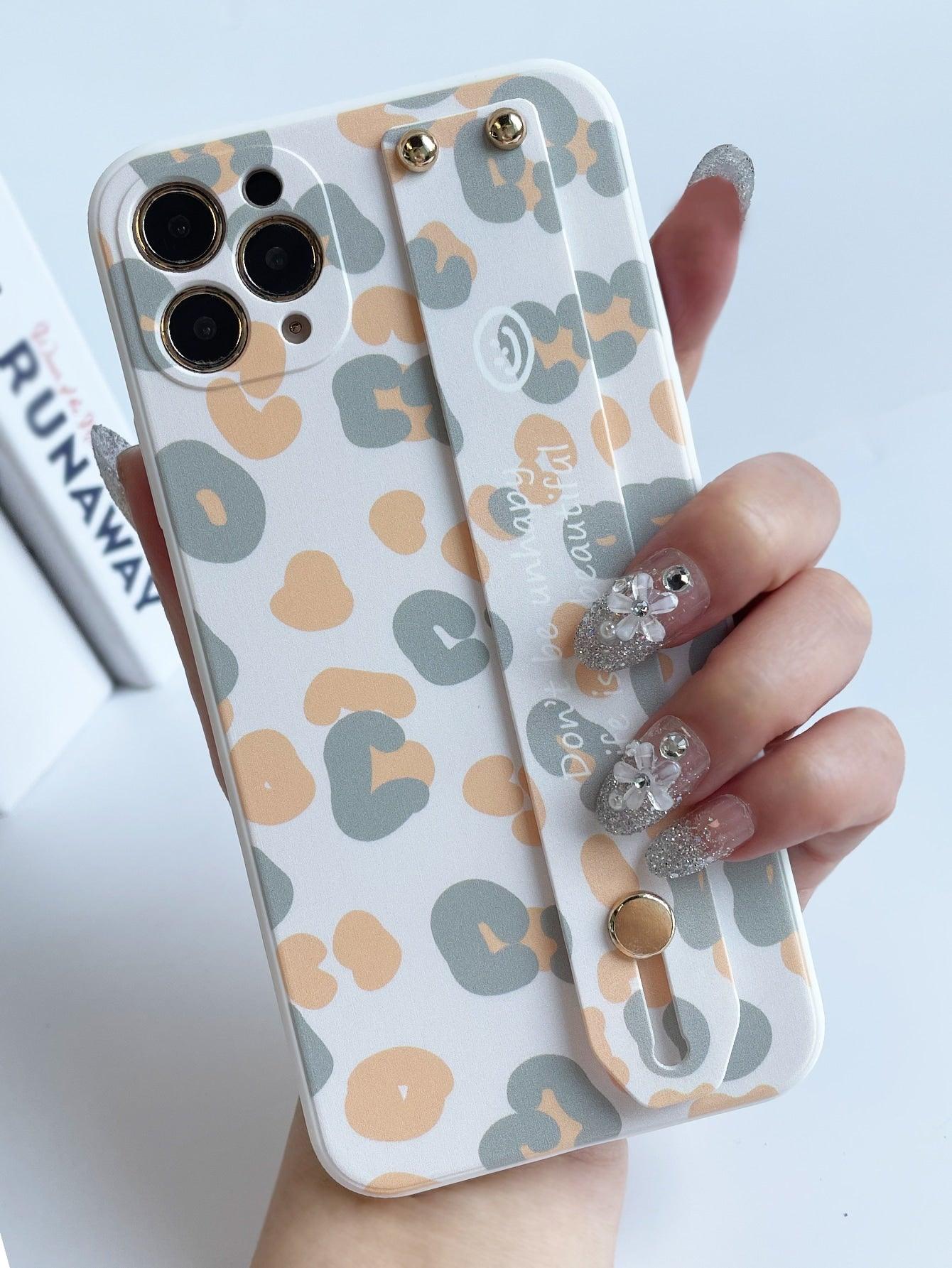 Leopard Phone Case With Wristband - Decotree.co Online Shop