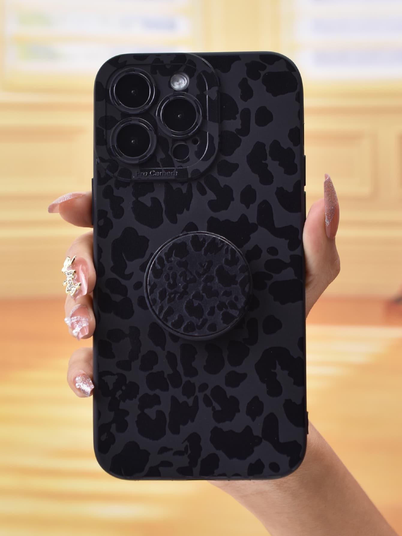 Leopard Print Phone Case With Stand-Out Phone Grip - Decotree.co Online Shop