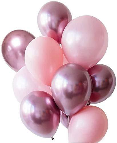 Light Pink and Mauve Balloons, 50PCS 12 Inch Latex Balloons and 5PCS Pink Ribbons for Party Decorations - Decotree.co Online Shop