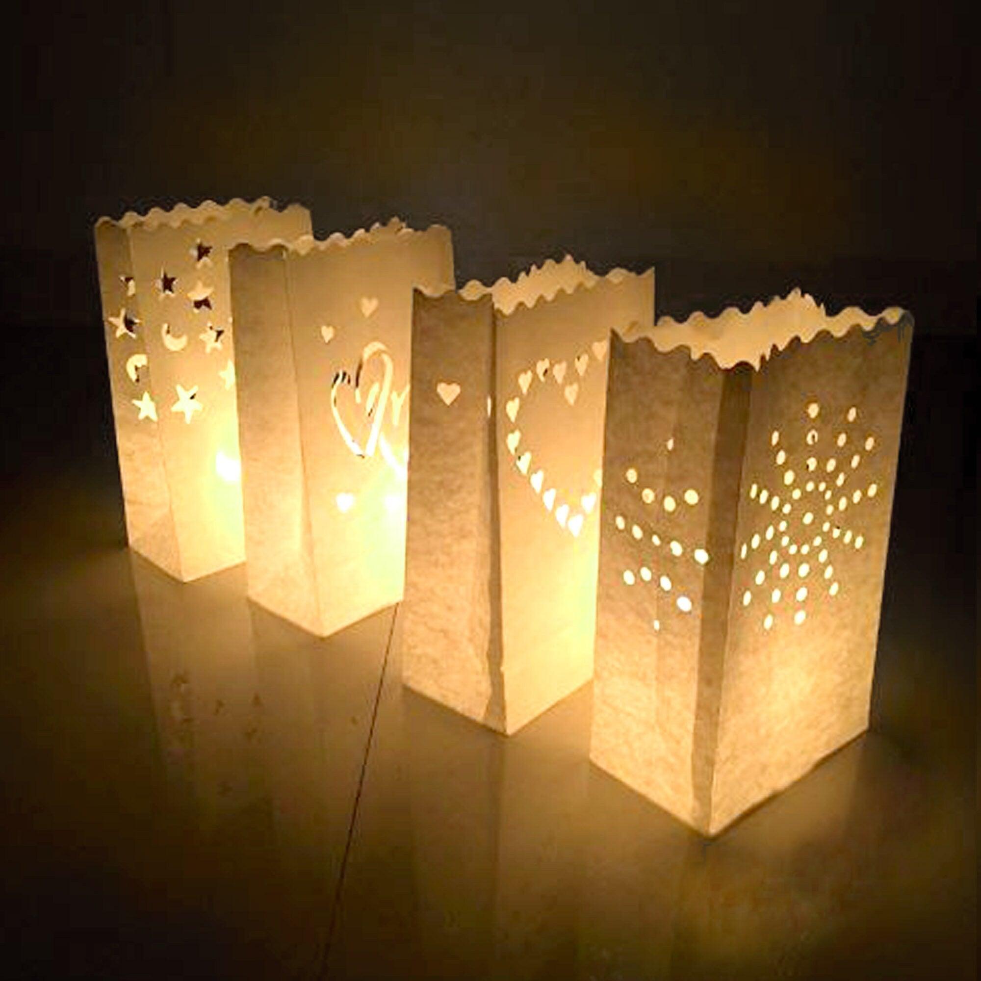 Light Up Paper Bags Kit-50pcs Luminaries For Wedding Aisle Decorations, Luminary Bags - Decotree.co Online Shop