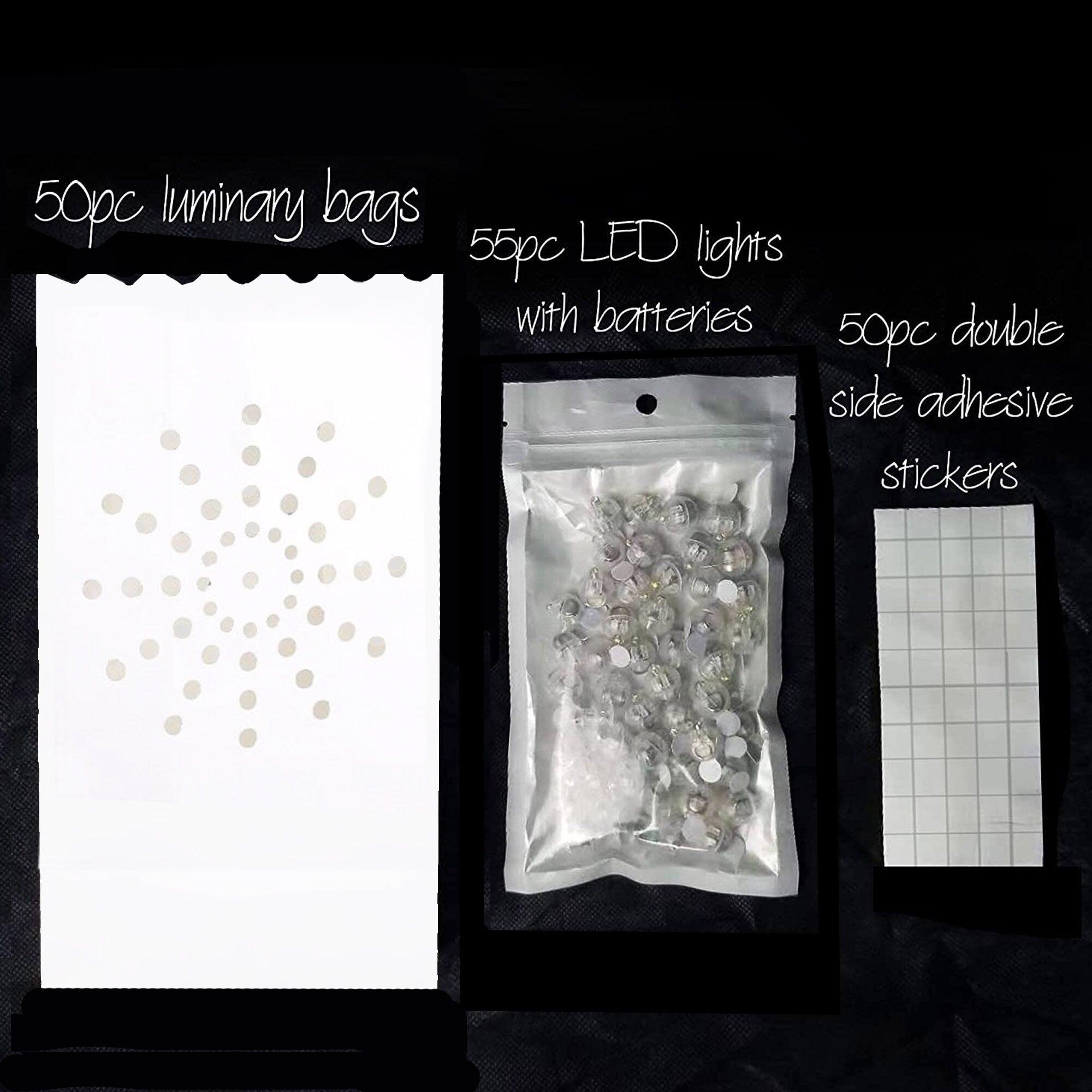 Light Up Paper Bags Kit-50pcs Luminaries For Wedding Aisle Decorations, Luminary Bags - Decotree.co Online Shop