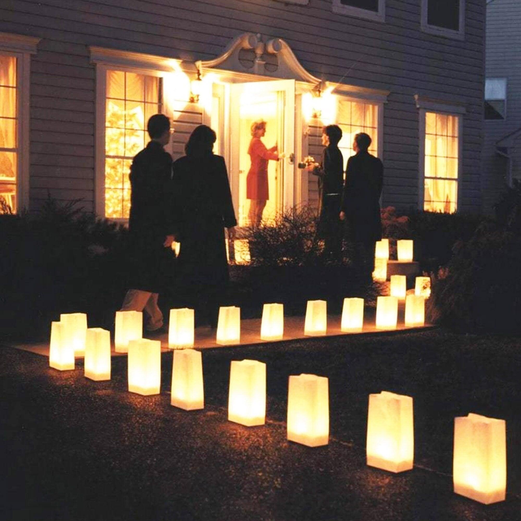 Light Up Paper Bags Kit-50pcs Luminaries For Wedding Aisle Decorations, Luminary Bags - Decotree.co Online Shop