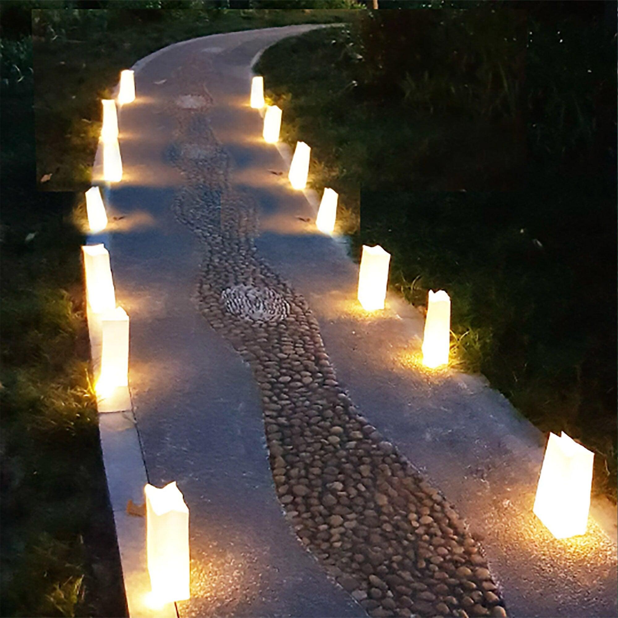 Light Up Paper Bags Kit-50pcs Luminaries For Wedding Aisle Decorations, Luminary Bags - Decotree.co Online Shop