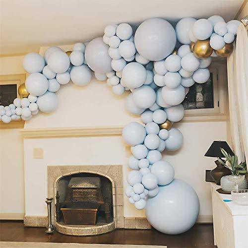 Macaron Blue Balloon Kit 135PCS 18In 12In 5In Metallic Gold Balloon Arch Garland - Decotree.co Online Shop