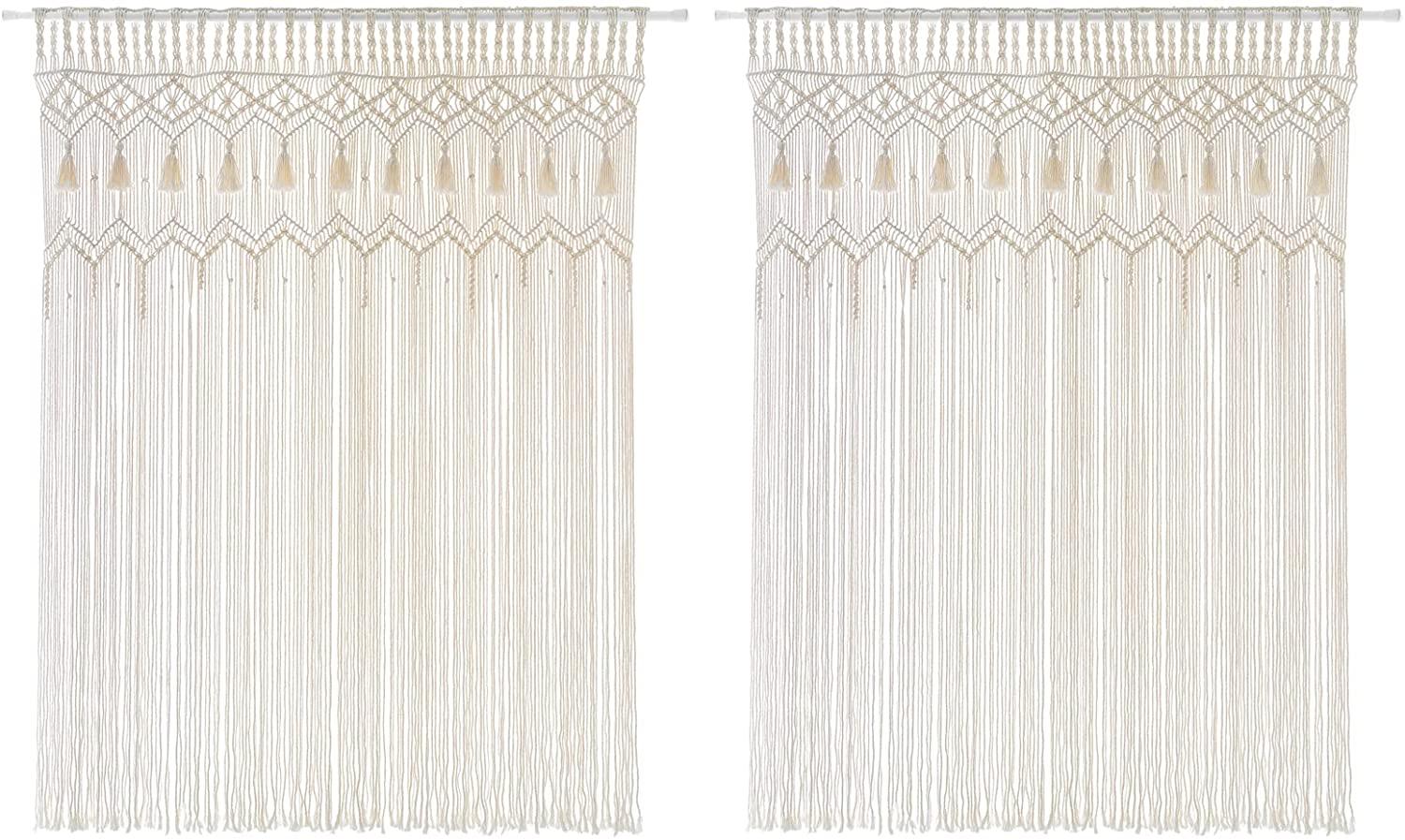 Macrame Curtain Large Boho Woven Wall Hanging Window Curtains - Decotree.co Online Shop