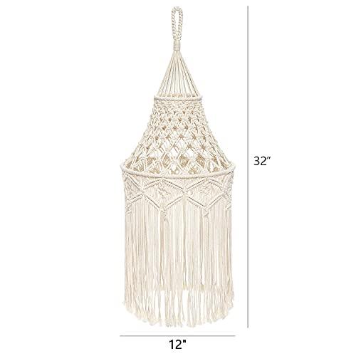 Macrame Lamp Shade Boho Hanging Pendant Light Cover Office Bedroom Living Room - Decotree.co Online Shop