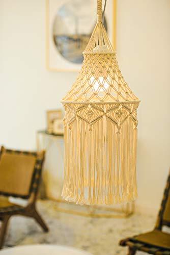 Macrame Lamp Shade Boho Hanging Pendant Light Cover Office Bedroom Living Room - Decotree.co Online Shop