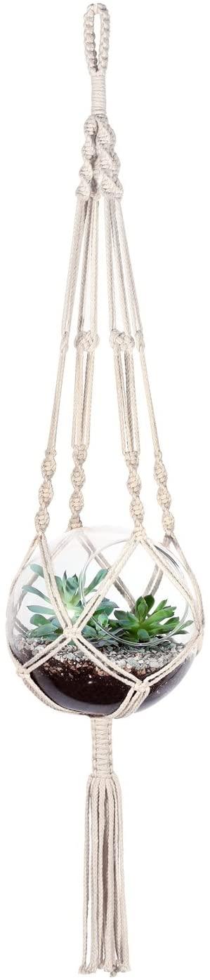 Macrame Plant Hanger Indoor Outdoor Hanging Planter Basket Cotton Rope - Decotree.co Online Shop