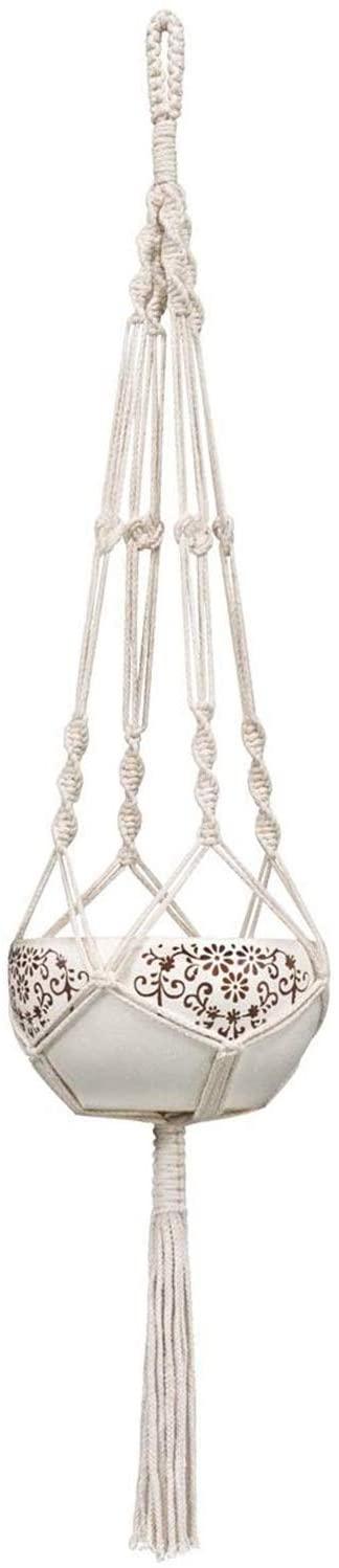 Macrame Plant Hanger Indoor Outdoor Hanging Planter Basket Cotton Rope - Decotree.co Online Shop