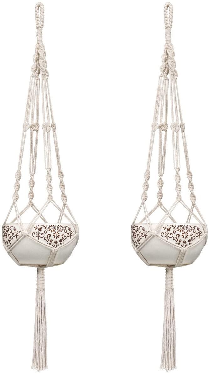 Macrame Plant Hanger Indoor Outdoor Hanging Planter Basket Cotton Rope - Decotree.co Online Shop