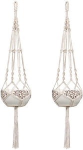 Macrame Plant Hanger Indoor Outdoor Hanging Planter Basket Cotton Rope - Decotree.co Online Shop