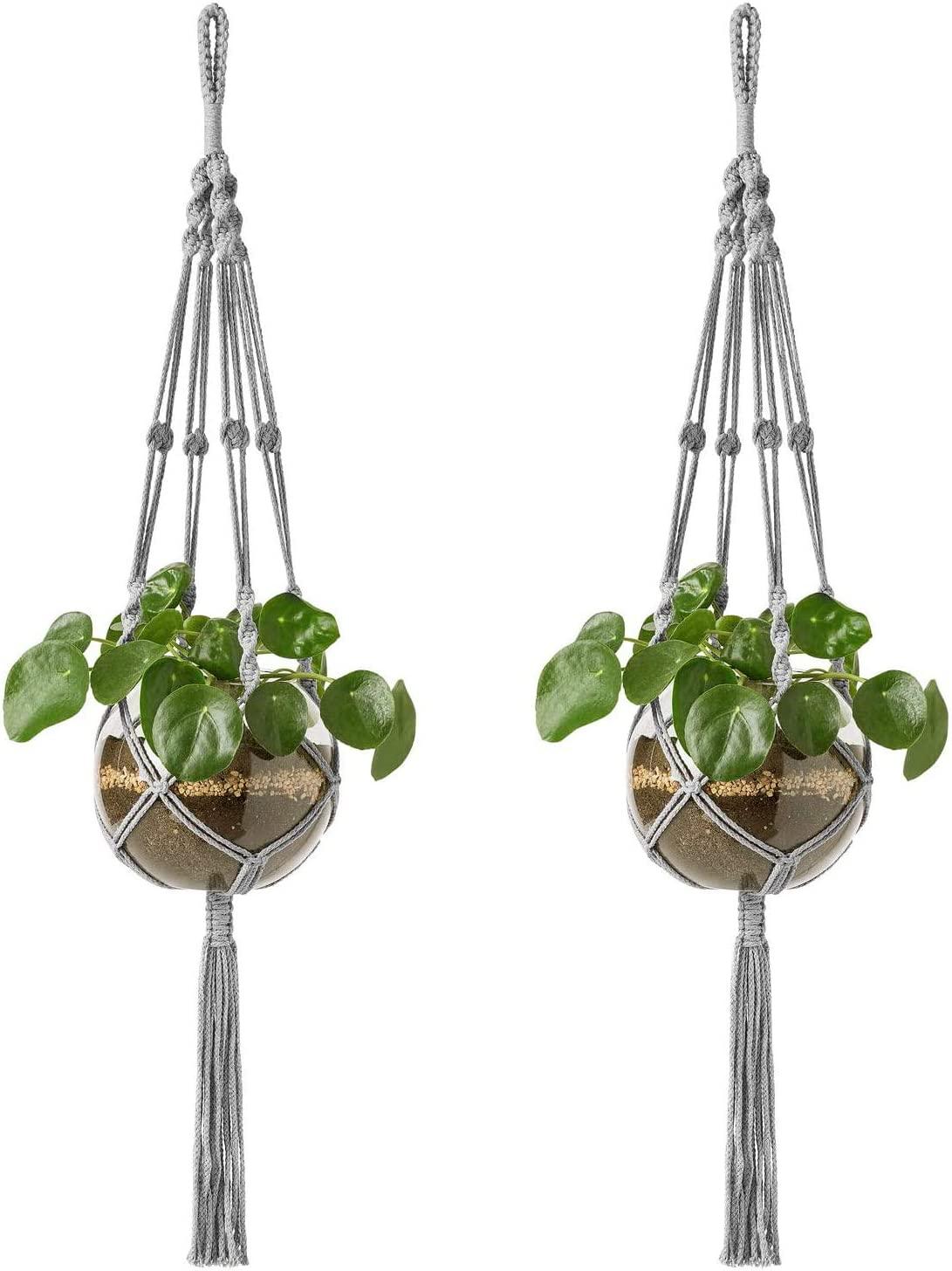 Macrame Plant Hanger Indoor Outdoor Hanging Planter Basket Cotton Rope - Decotree.co Online Shop