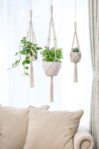 Macrame Plant Hanger Indoor Outdoor Hanging Planter Basket Cotton Rope - Decotree.co Online Shop