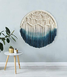 Macrame Wall Hanging Blue Macrame Wall Decor Large Living Room Home Wall Art - Decotree.co Online Shop