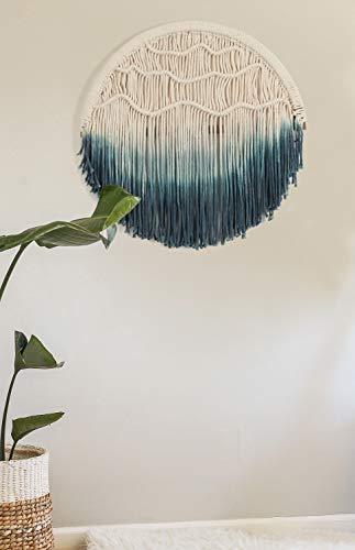 Macrame Wall Hanging Blue Macrame Wall Decor Large Living Room Home Wall Art - Decotree.co Online Shop