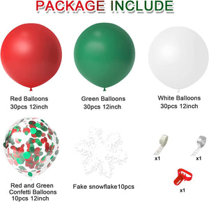 Merry Christmas Balloons Arch Garland Kit, 110pcs Christmas Red White Balloons - Decotree.co Online Shop