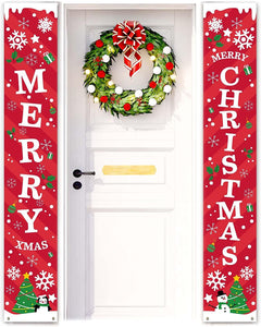 Merry Christmas Banner Sign - Christmas Front Porch Door Decorations - Decotree.co Online Shop