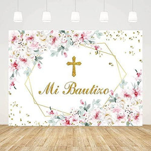 Mi Bautizo Backdrop Mexican Baptism Party Decorations God Bless Boy First Holy Communion Banner - Decotree.co Online Shop