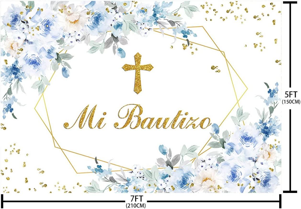 Mi Bautizo Backdrop Mexican Baptism Party Decorations God Bless Boy First Holy Communion Banner - Decotree.co Online Shop