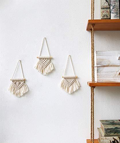 Mini Macrame Wall Hanging Set of 3 Cute Boho Car Accessories Ornaments Woven Art - Decotree.co Online Shop