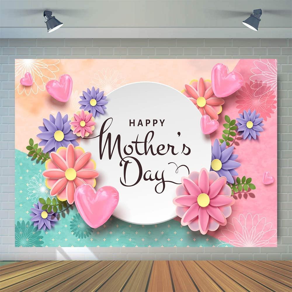 Mother's Day Pink Flowers Love Backdrop Happy Mothers Day Party Photography Backdrop - Decotree.co Online Shop